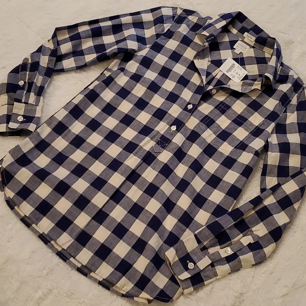 NWT J. Crew perfect fit plaid button down shirt